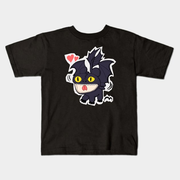 Dancing Toothless Kids T-Shirt by Latar Putih